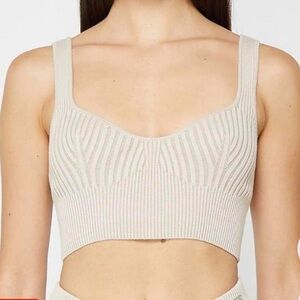 Maniere de voir tan ribbed crop top bralette size XS